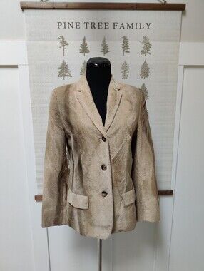 Vintage René Lezard x Bergdorf Goodman Textured Faux Fur Blazer Size 38